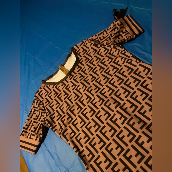 Fendi Tan and Black Monogram Dress - Picture 9 of 10